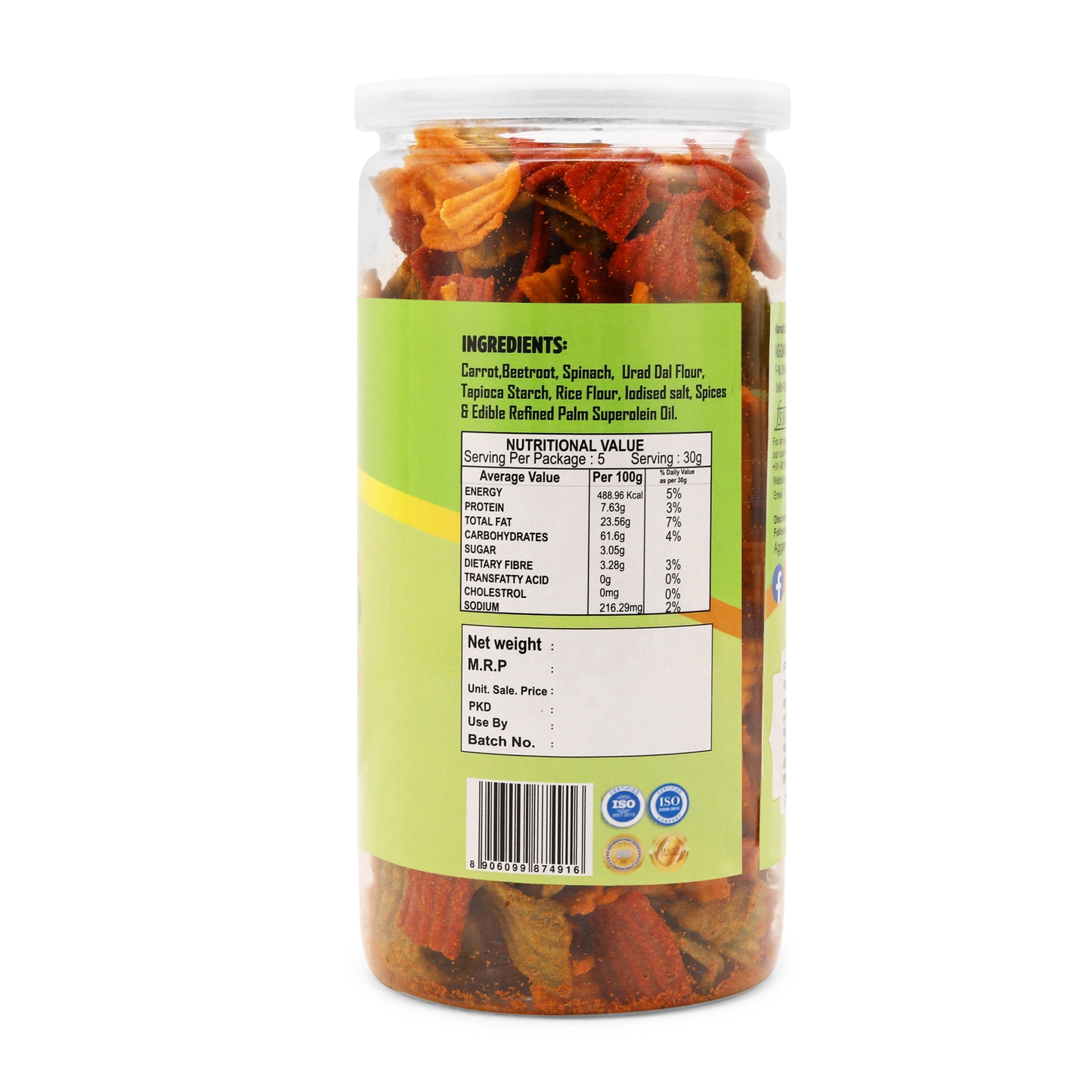 MIX VEGETABLE CHIPS CHILLY TOMATO ( 150 Gm )